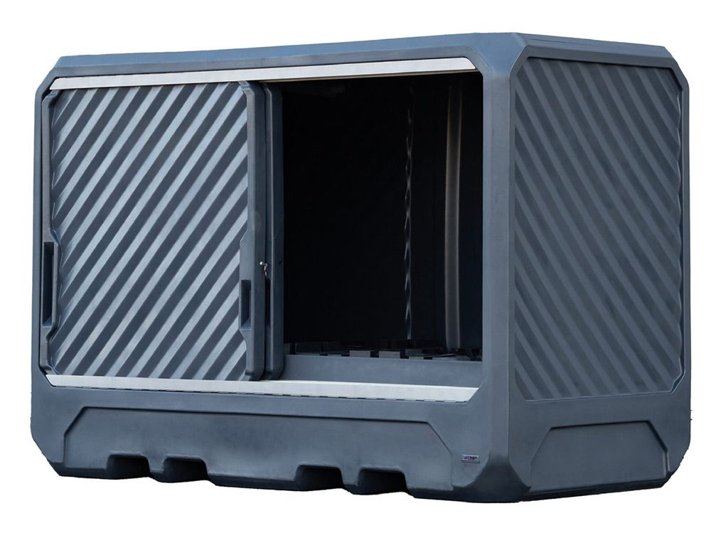 Conteneur de stockage pour produits corrosifs - 2800 L - box 100% PEHD - CONT3M-PEHD_2