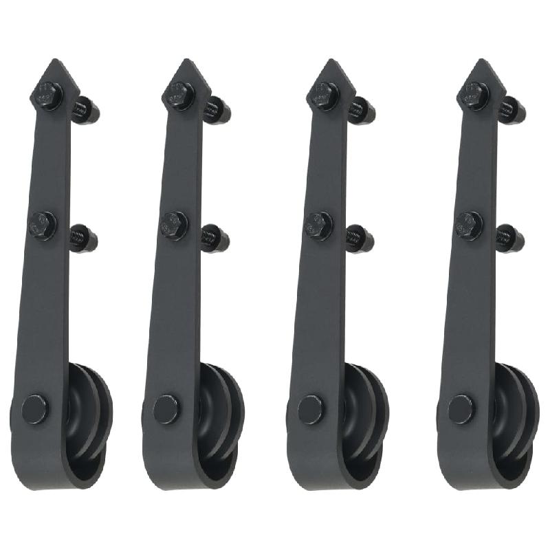 Vidaxl kit de matériel pour porte coulissante 2 x 183 cm acier noir 275606_2