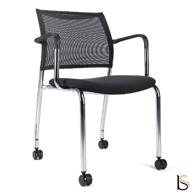 Chaise visiteurs Surf avec dossier en résille - Fixes, Roulettes_2