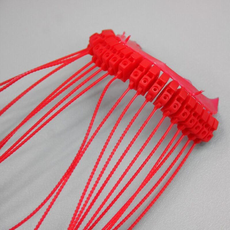 Scellé PP à tige crantée ronde - Longueur 167mm-Tige Ø1.2mm - Rouge_2