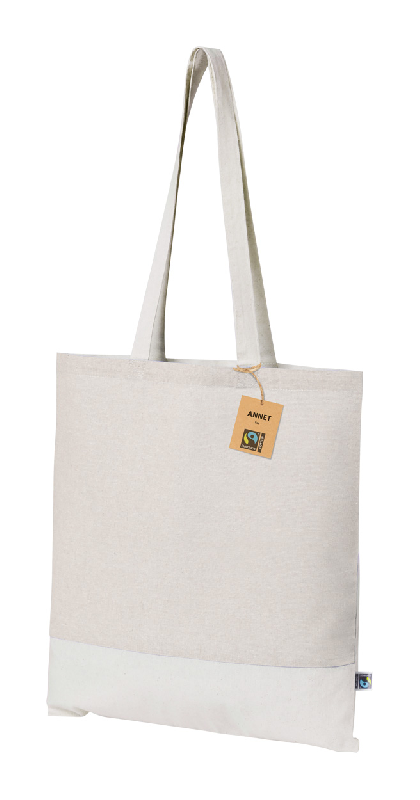 Tote bag équitable - bicolore en coton 100% équitable - 140 g/m² avec anses longues_2