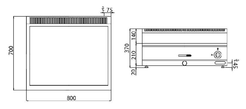 Bain-marie électrique Noir - 2x GN 1/1 - Prof. 700 | GGM - Mario 700_2