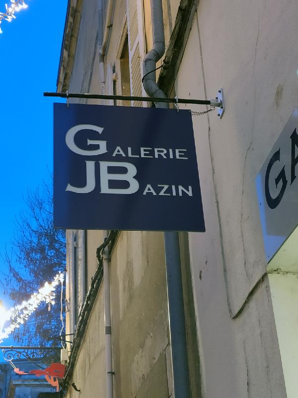 Enseigne drapeau Alu Dibond Effet Pochoir - L 50 x H 50 cm (carré)_2