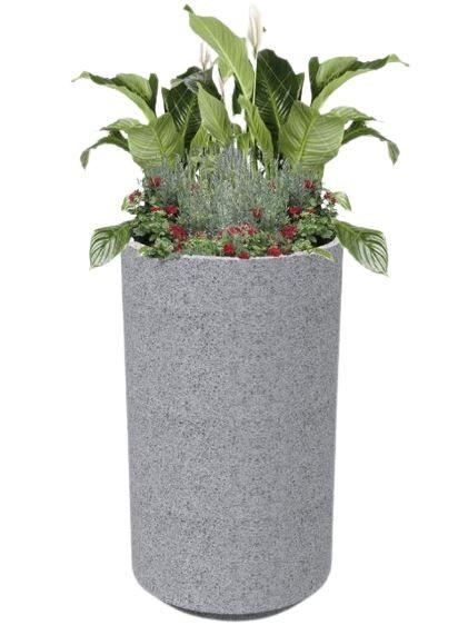 Jardinière BASIC - Finition béton rugueux - 3 formats disponibles : carré, rectangle, ovale_2