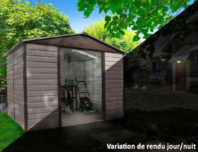 Abri métal 1012tbsl - Gris châtaigne - Surface 11,39 m² - Hauteur 224 cm_2