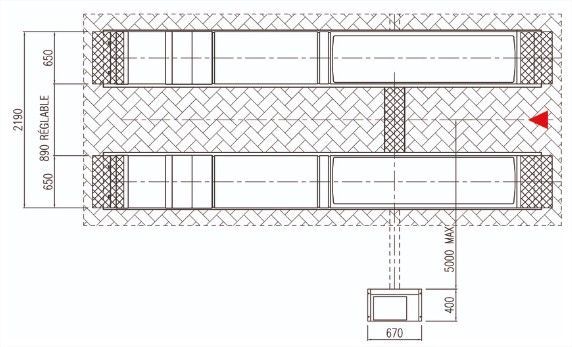 Rz50splctltiw pont élévateur prise sous roues encastré 5t avec levage auxiliaire et chemin de 5260mm_2