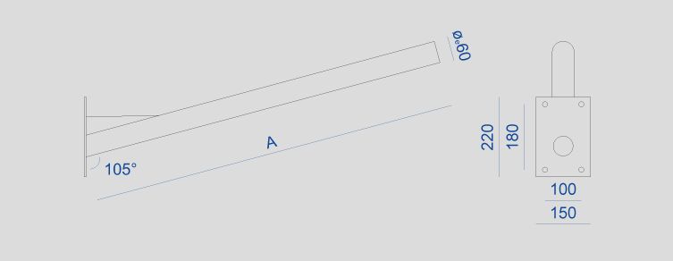 Console Pared d'éclairage public - novatilu - ABRP - support mural en acier galvanisé_2