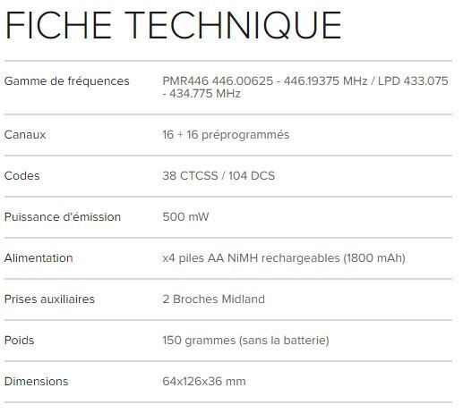 Talkie walkie Midland G9 PRO Mimetic - écran LCD, antenne optimisée et 8 nouveaux canaux PMR446_2