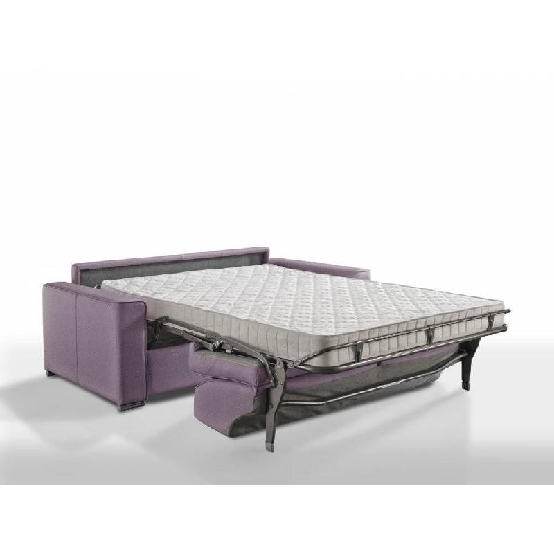Canapé convertible 2-3 places Excellence - 120 cm - Sommier à lattes - Matelas Memory 18 cm inclus - Velours Lila_2