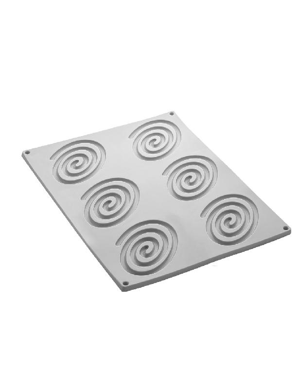 Spirale Ovale - Moule en silicone Gourmand Pavoni Italia - 6 empreintes_2