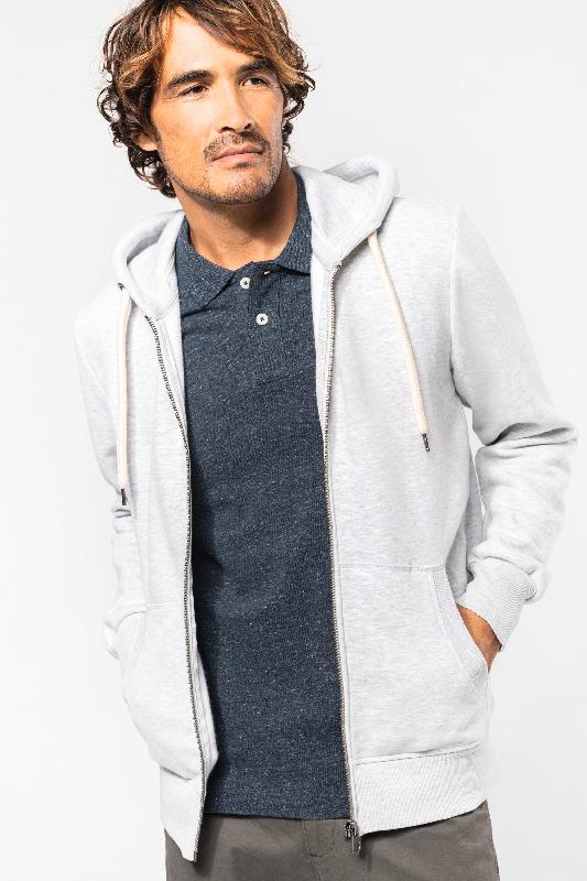 Sweat-shirt zippé à capuche homme - Vintage - Molleton gratté - Réf : KV2306 - Kariban_2