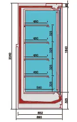 Vitrine réfrigérée murale avec portes à double vitrage  - disponible en 2000 et 2200 mm - idéale pour supermarché et magasins de proximité - ARBOUSIER_2