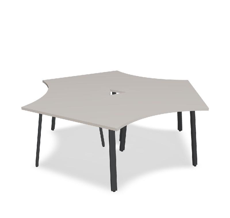 Bureau bench 3 personnes Ogi A - MDD. - Anthracite, Beige mat_2