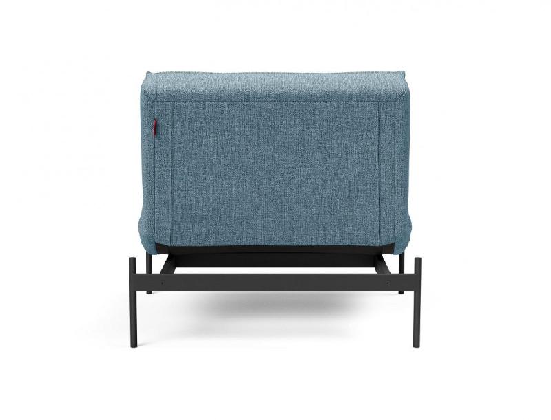 Fauteuil-lit design Splitback de Innovation Living - Convertible 90x115 cm - Tissu Mixed Dance Light Blue - Pieds acier noir mat_2