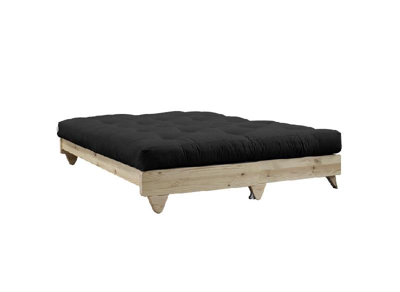 Banquette convertible FRESH en pin massif - Coloris gris foncé - Couchage 140x200 cm_2