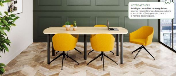 Bureau de réunion - Gamme TONNEAU - Table tonneau avec piètement central et options bicolores_2