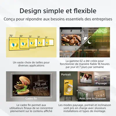Sony FW-50EZ20L àÉcran d'affichage dynamique àÉcran plat de signalisation numérique 127 cm (50