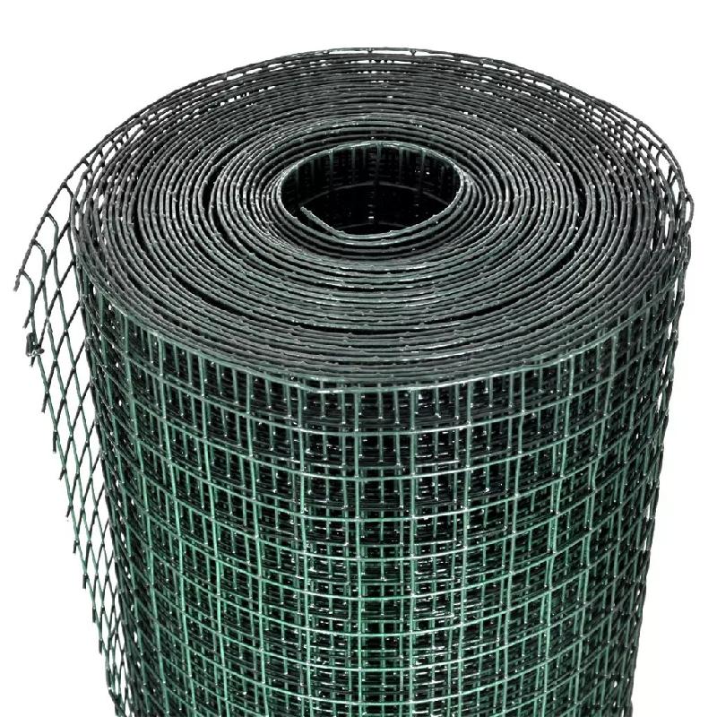 Vidaxl grillage acier galvanisé et revêtement en pvc 25 x 1 m vert 140439_2