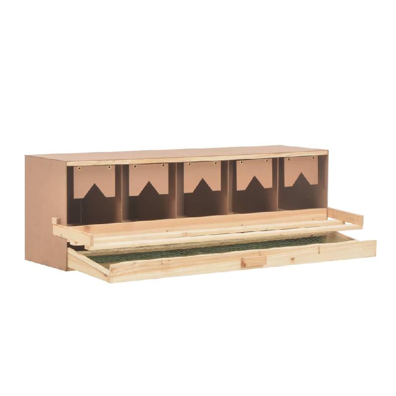 Vidaxl pondoir 5 compartiments 117x33x38 cm bois de pin massif 170660_2