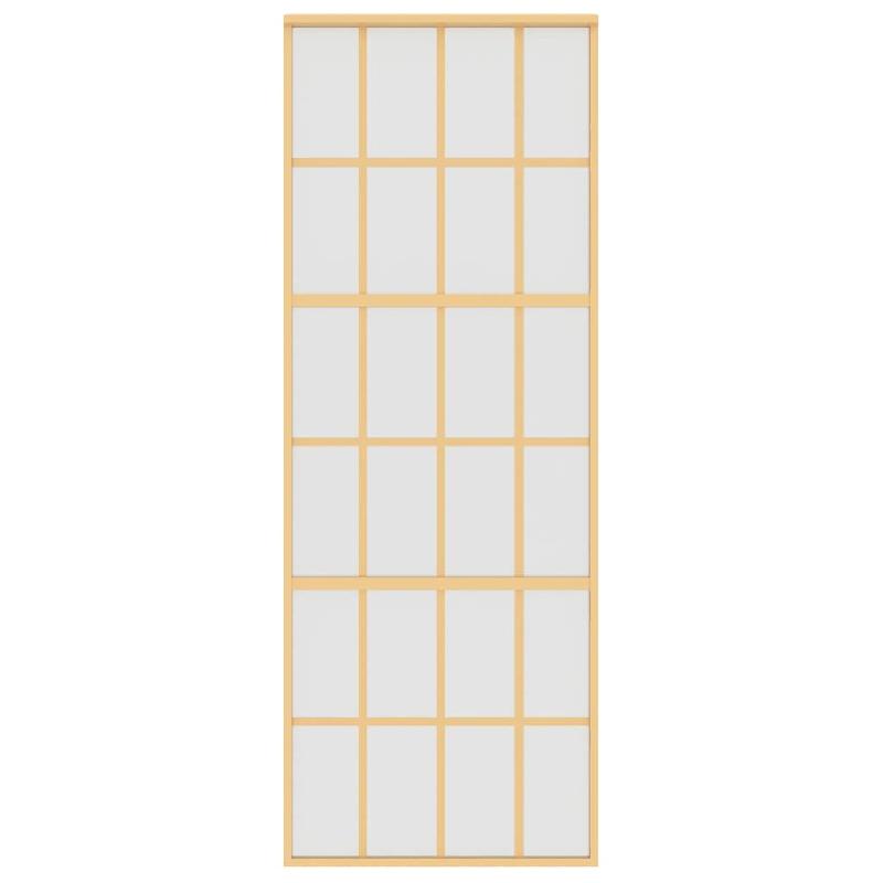 Vidaxl porte coulissante doré 76x205 cm verre esg dépoli et aluminium 155175_2