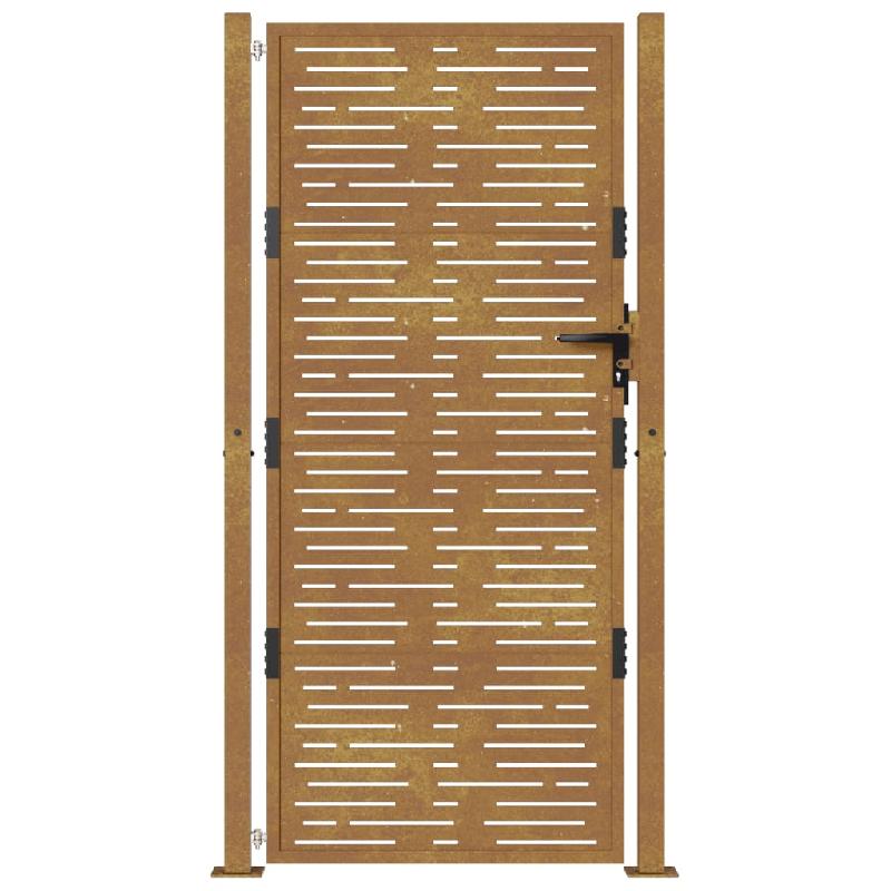 Vidaxl portail de jardin 105x180 cm acier corten conception de carré 153200_2