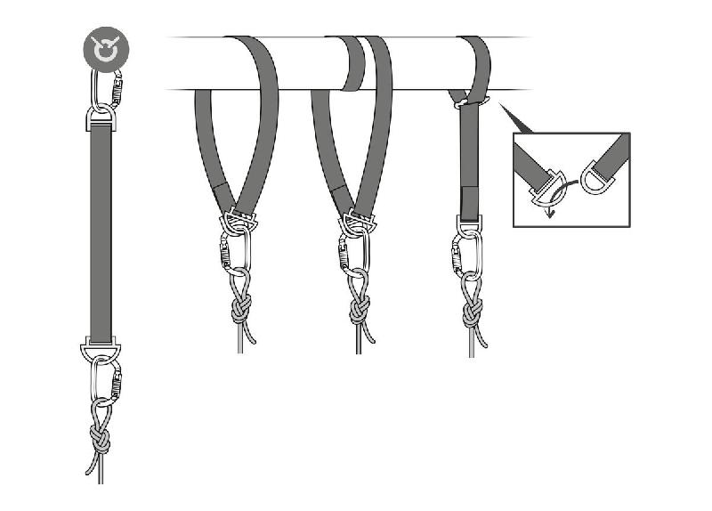 Sangle d'amarrage connexion fixe - Petzl - robuste et multifonctionnelle avec points d'attache en acier forgé_2