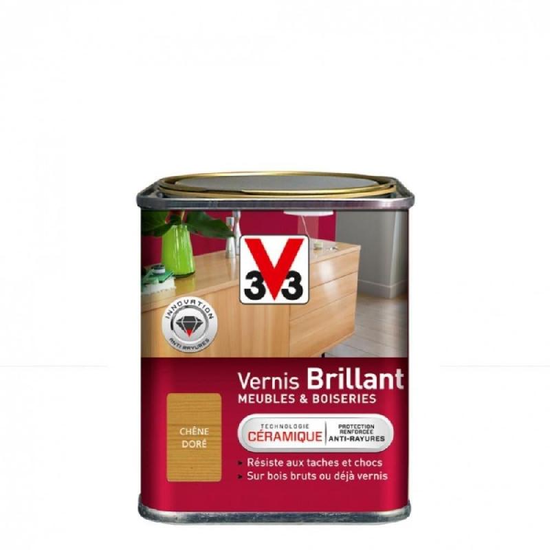 Vernis meuble et objet V33 - chêne doré brillant - 0.25l - protection anti-goutte, séchage rapide_2