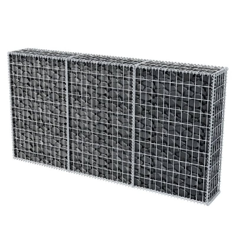 Vidaxl panier de gabion acier galvanisé 200x30x100 cm 142548_2
