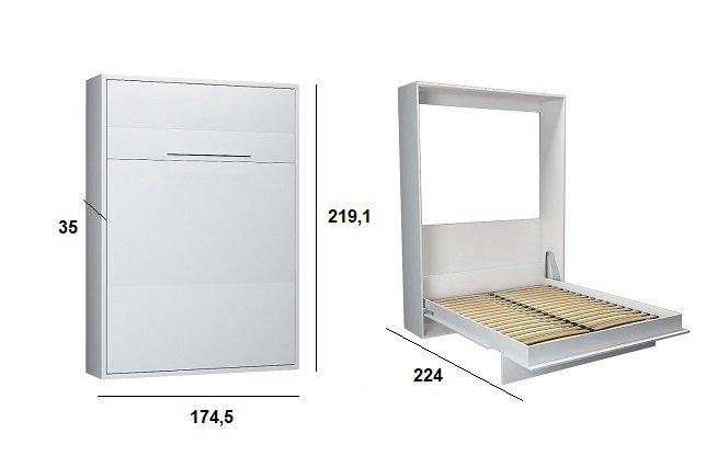 Armoire lit escamotable Kompact - ouverture assistée, coloris blanc mat, couchage 160x200 cm - gain de place et fabrication européenne_2