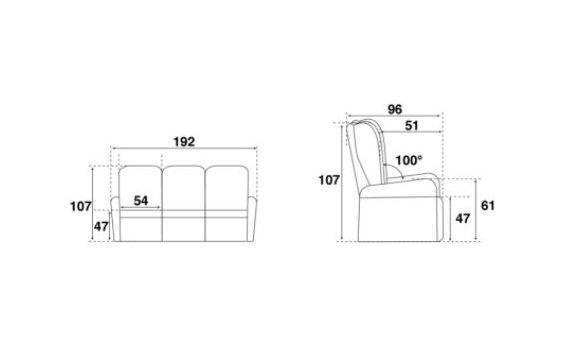 Canapé fixe 3 places Zilia - Microfibre mastic et brun taupé - Design contemporain avec tablette centrale_2