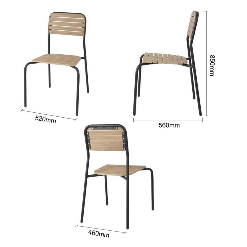 Chaises d'extérieur effet bois Santorini (lot de 4) | Bolero - FU537_2
