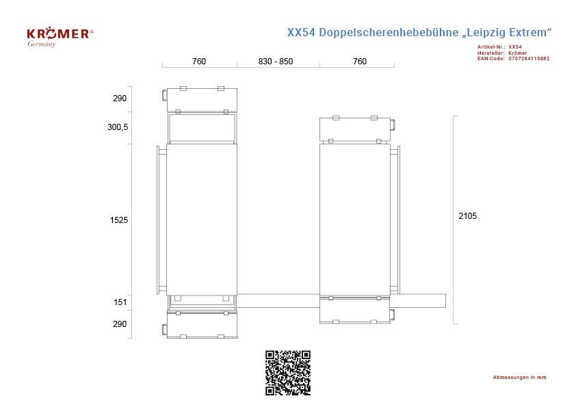 Pont élévateur à double ciseaux hors sol performant et polyvalent, conçu pour les ateliers automobiles et les services de pneus - XX54_2
