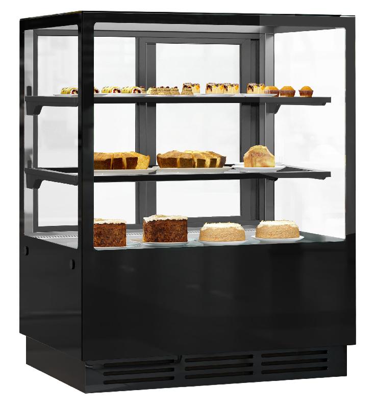 Vitrine réfrigérée de présentation avec service-arrière (l150 x p73 cm) avec éclairage led et 2 étagères_2