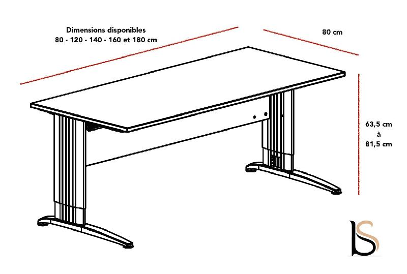 Bureau réglable en hauteur Sigma - Mobel Linea - Blanc 9010, 180, Acacia clair_2