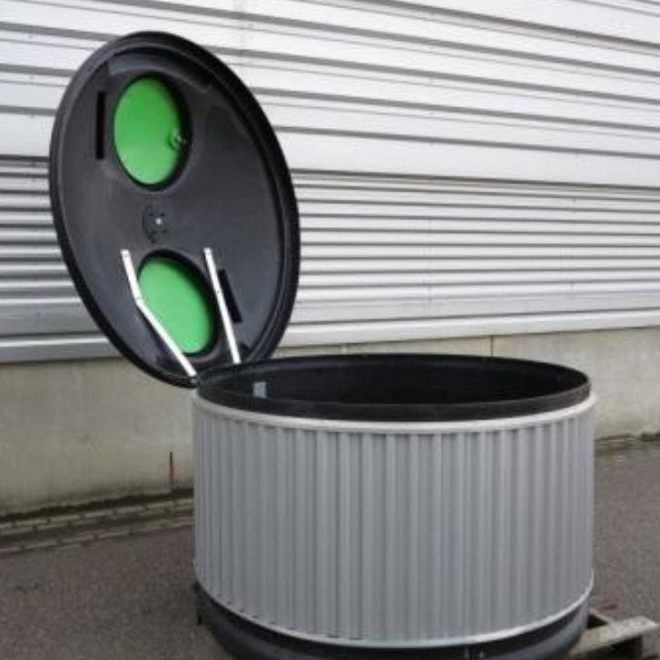 Conteneur semi-enterré Tierso Eco - bac extérieur en HDPE, revêtement bois, tri sélectif_2