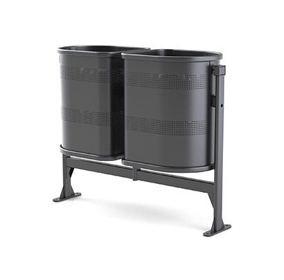 Corbeille de rue Barcelona - acier robuste - 35L à 220L avec options de tri et traitement anticorrosion_2