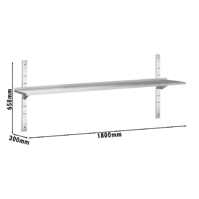 Etagères murales en inox 1 niveau Profondeur 300 mm - 1800_2