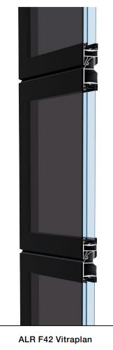 Porte sectionnelle industrielle motorisée en aluminium - ALR F42 Vitraplan et ALR F42 Vitraplan AT - vitrage affleurant pour architecture sophistiquée_2
