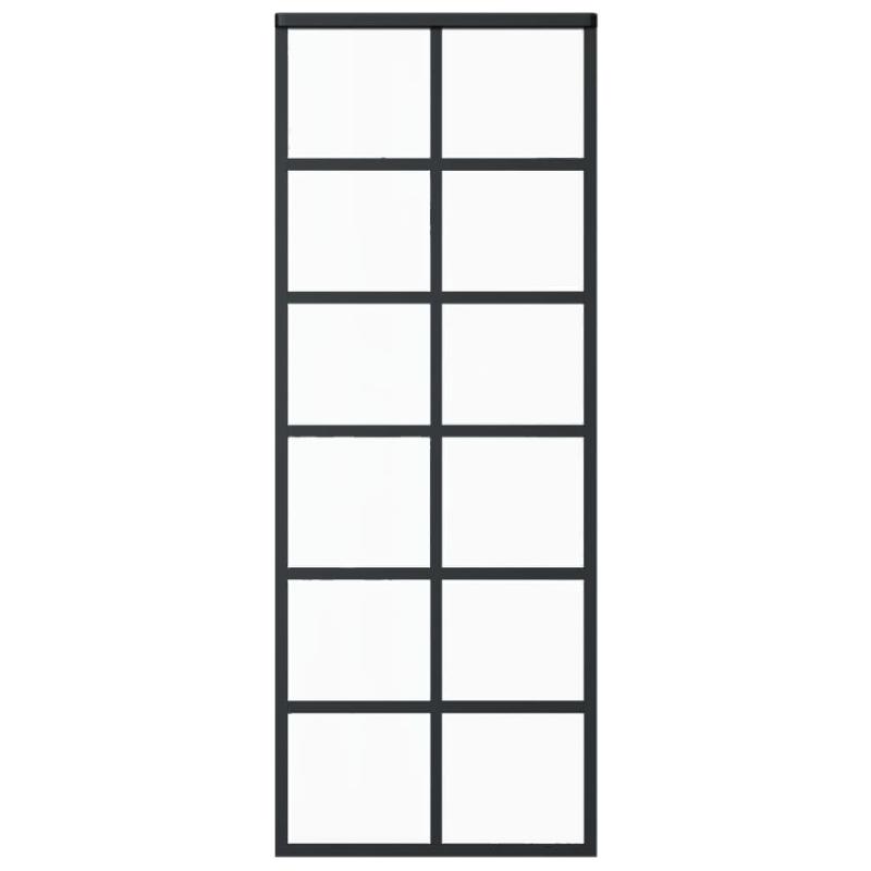 Vidaxl porte coulissante et quincaillerie verre esg/aluminium 76x205cm 3081956_2