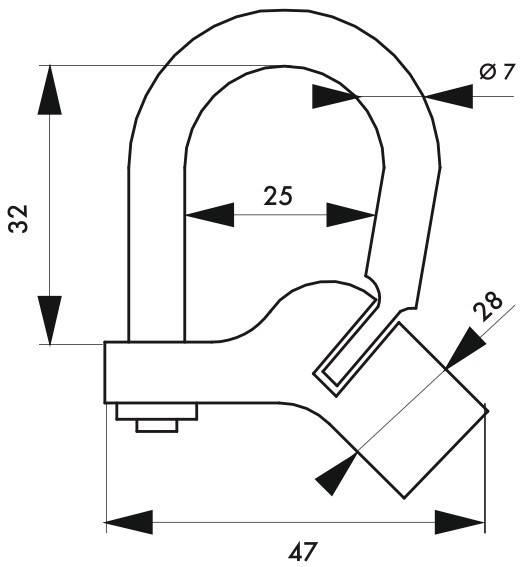 Cadenas d'artillerie 129 C à talon coudé - anse laiton - vis demi-lune - triangle de condamnation - THIRARD_2