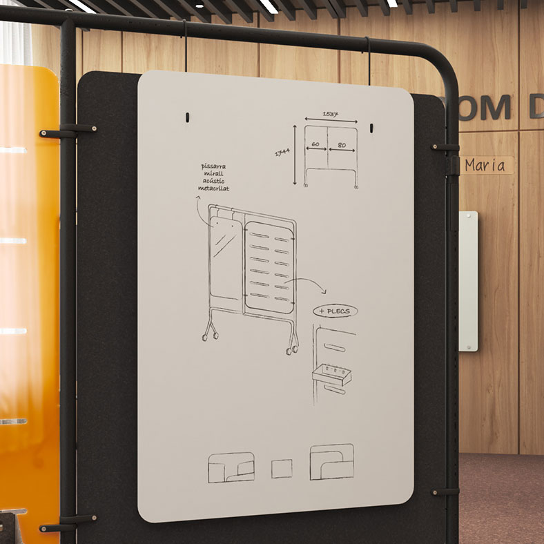 Cloison mobile acoustique avec tableau blanc et accessoires collaboratifs - Room Divider Flex Solution_2