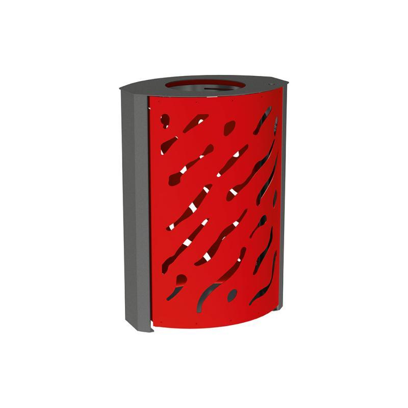 Corbeille publique Venise 120 litres - Réf : 208127.Gpro - Design moderne, acier peint, serrure clé triangle_2