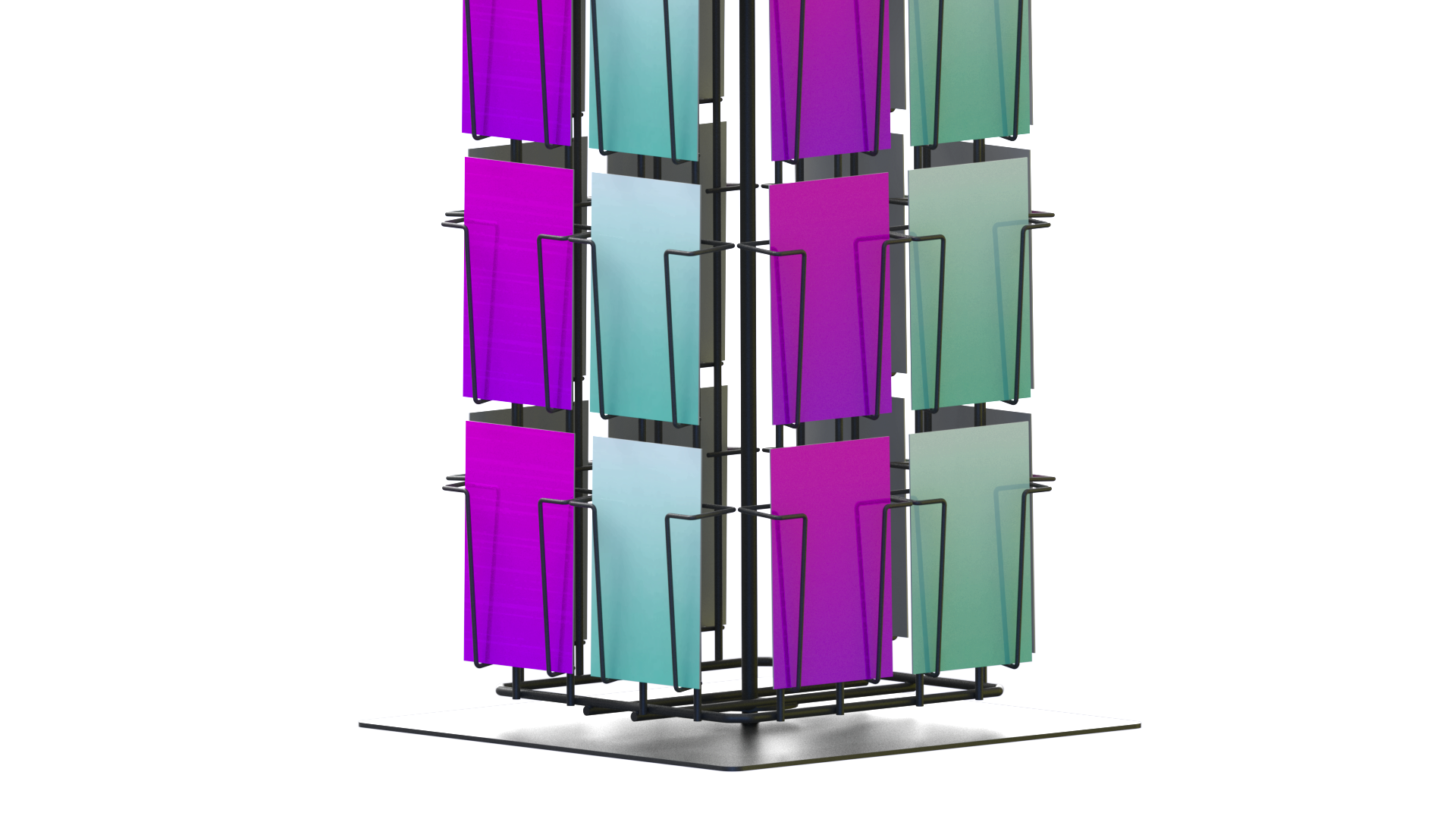 Présentoir mobile / comptoir en métal - 24 cases pour cartes postales - Format 10.5x15V_2