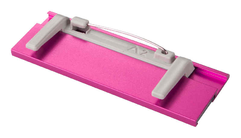 Badge identifiant en aluminium - papier remplaçable - couleur fuchsia - 9g_2