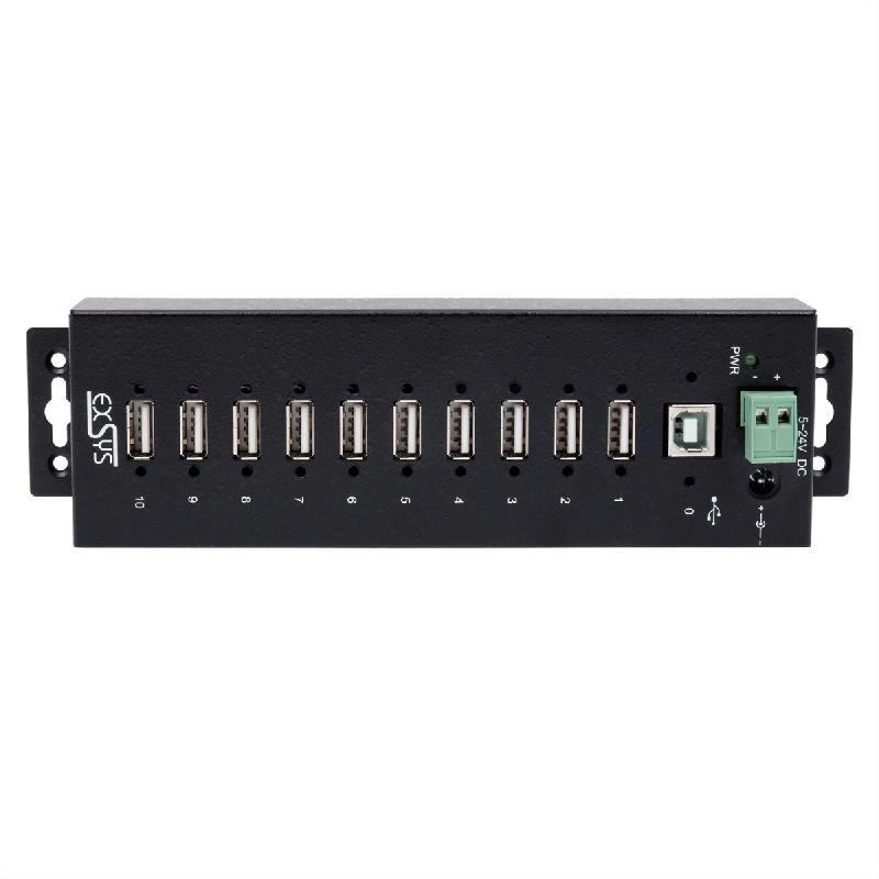 EXSYS EX-1170HMVS Hub métal USB 2.0, 10 ports, protection de surtension 15KV_2
