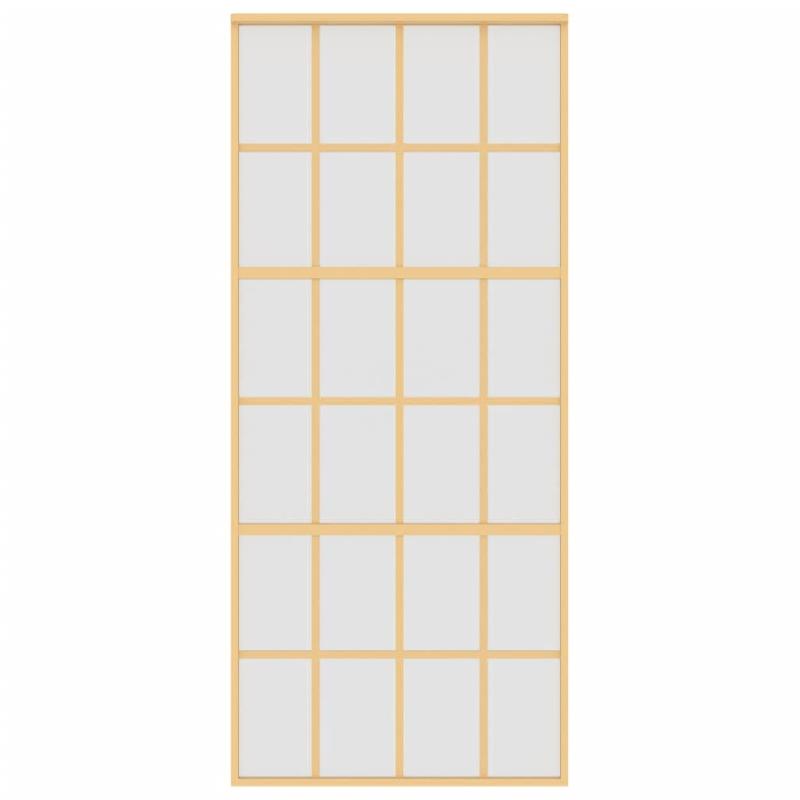 Vidaxl porte coulissante doré 90x205 cm verre esg dépoli et aluminium 155176_2