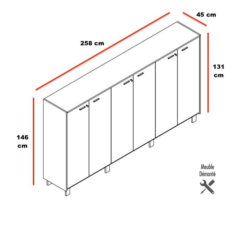 Armoire moyenne 6 portes - Quadrifoglio - Béton_2