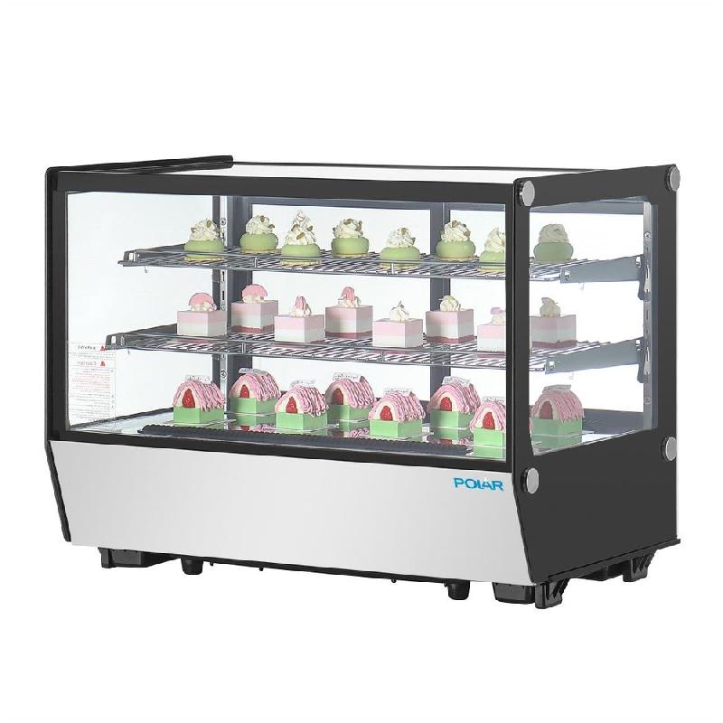 Vitrine de comptoir positive Série G carrée noire 160L - Polar - PG004_2