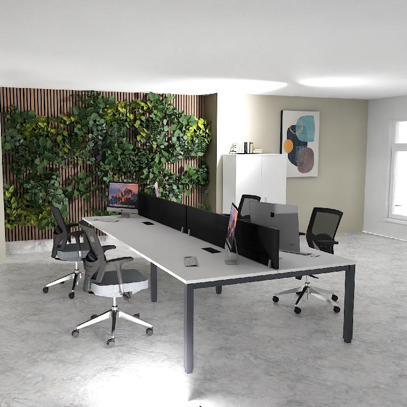 Bench 4 personnes Tempo - Mobel linea - 240, Anthracite, Blanc_0