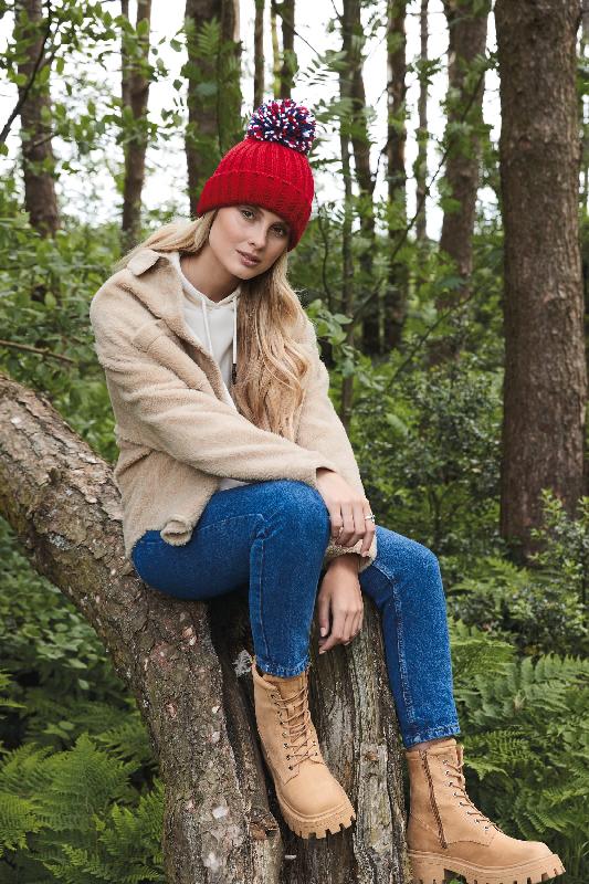 Bonnet Hygge - Réf: B390 - 100% Acrylique avec Doublure en Shearling et Grand Pompon_2